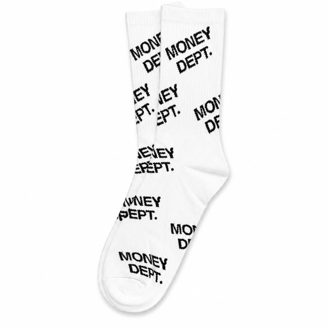 Money Dept Logo Socks (White)