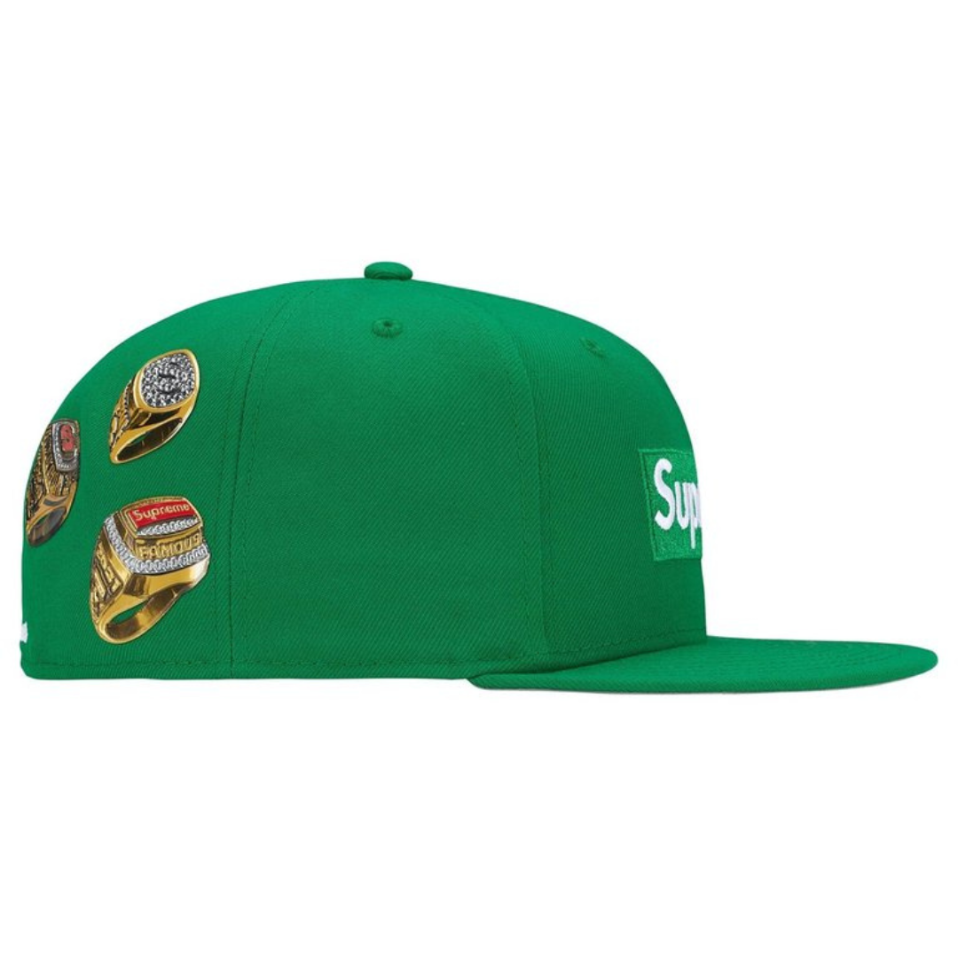 Supreme New Era Rings Box Logo Fitted Hat (Green)