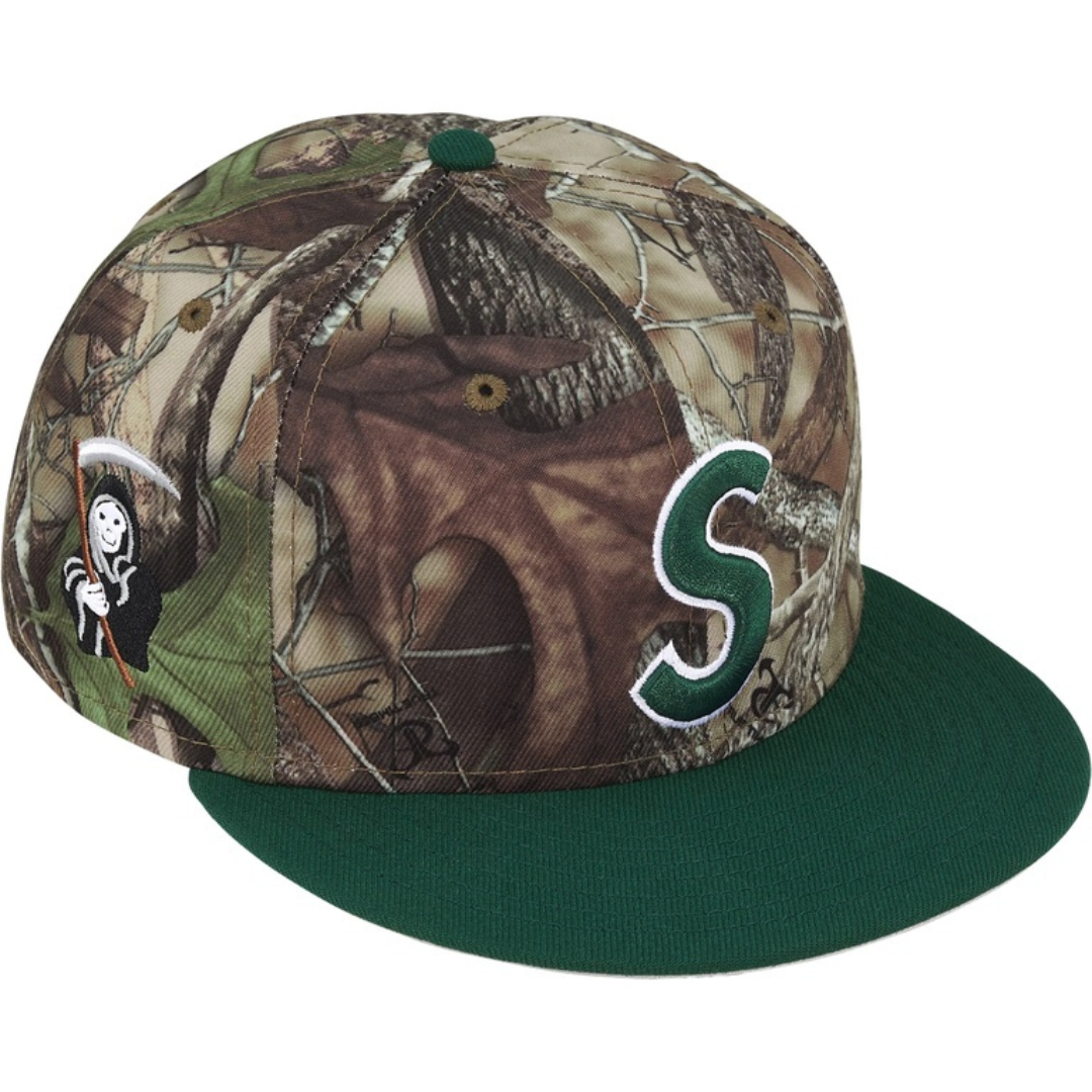 Supreme New Era Reaper S Logo 59Fifty Fitted Hat (Woodland Camo)