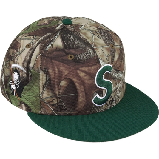 Supreme New Era Reaper S Logo 59Fifty Fitted Hat (Woodland Camo)