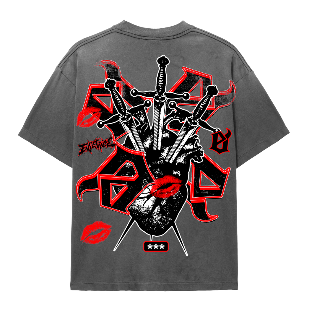 Evil Vice Holy Kiss Tee (Grey)