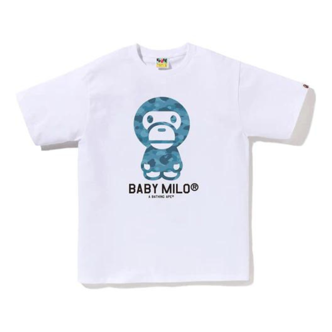 Bape HoneyComb Camo Baby Milo Tee (White/Blue)