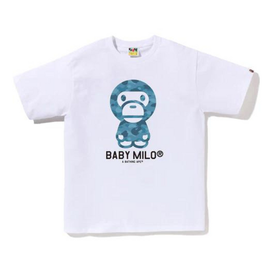 Bape HoneyComb Camo Baby Milo Tee (White/Blue)