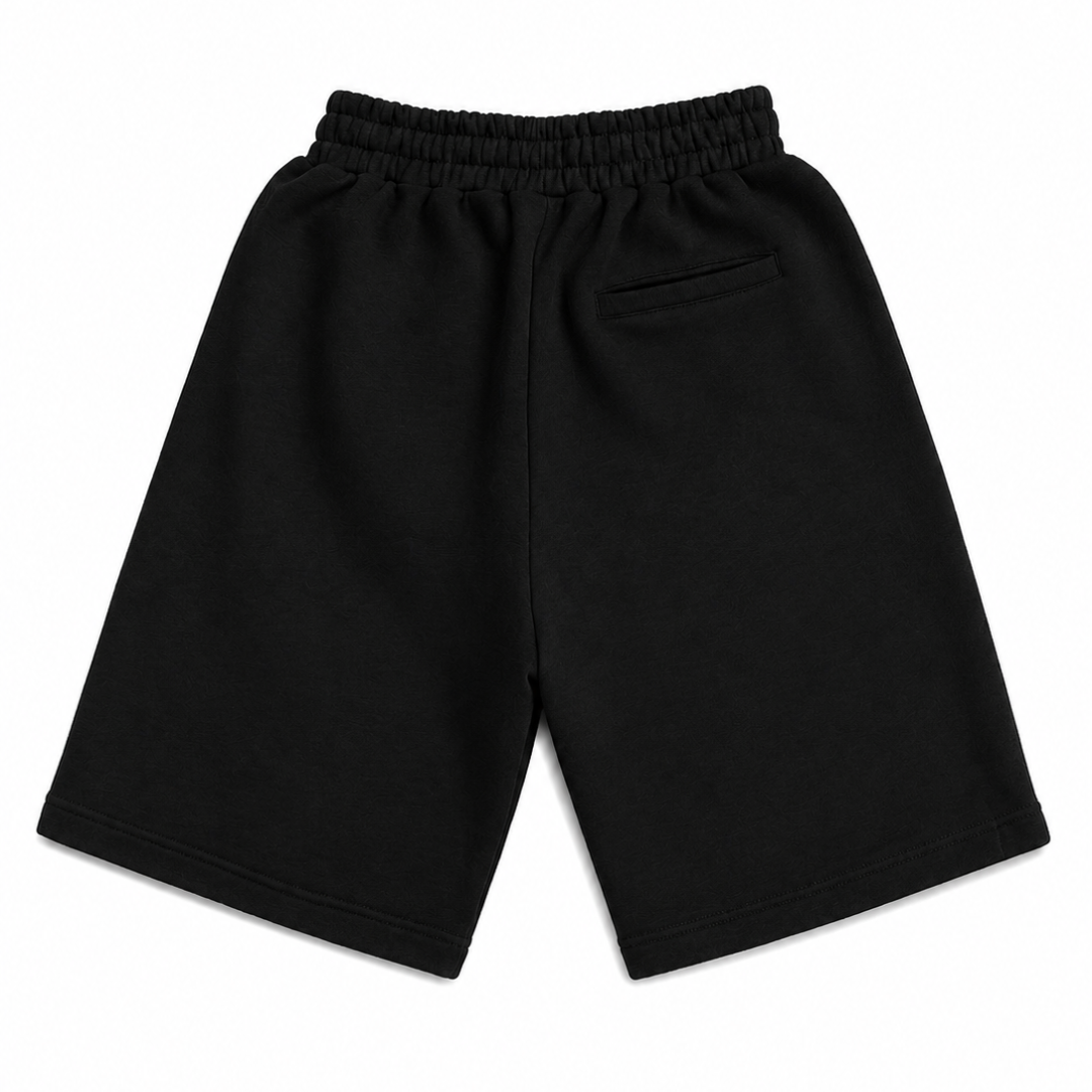 Cream Overlapping Logo Shorts (Black)