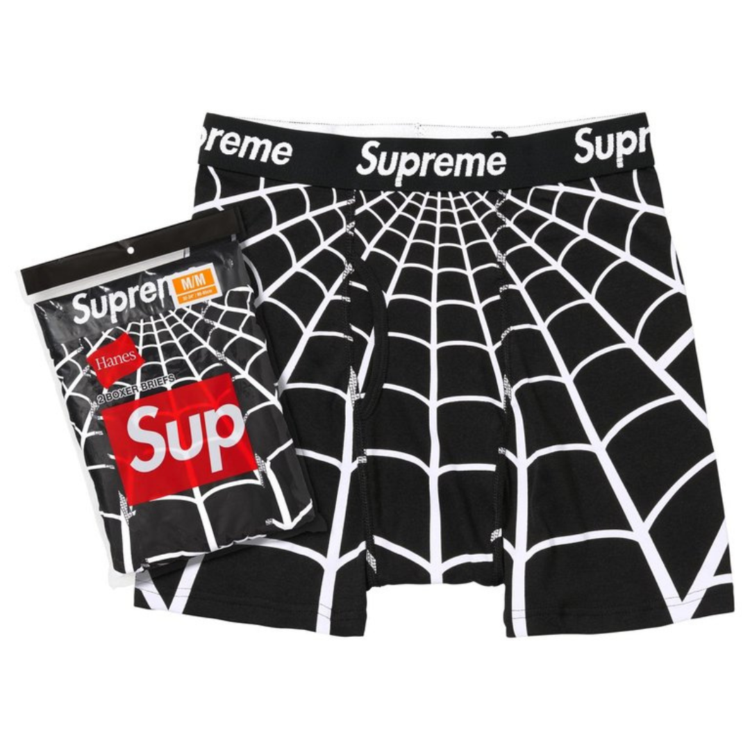 Supreme Hanes Spider-Man Boxer Briefs (2 Pack)(Black)