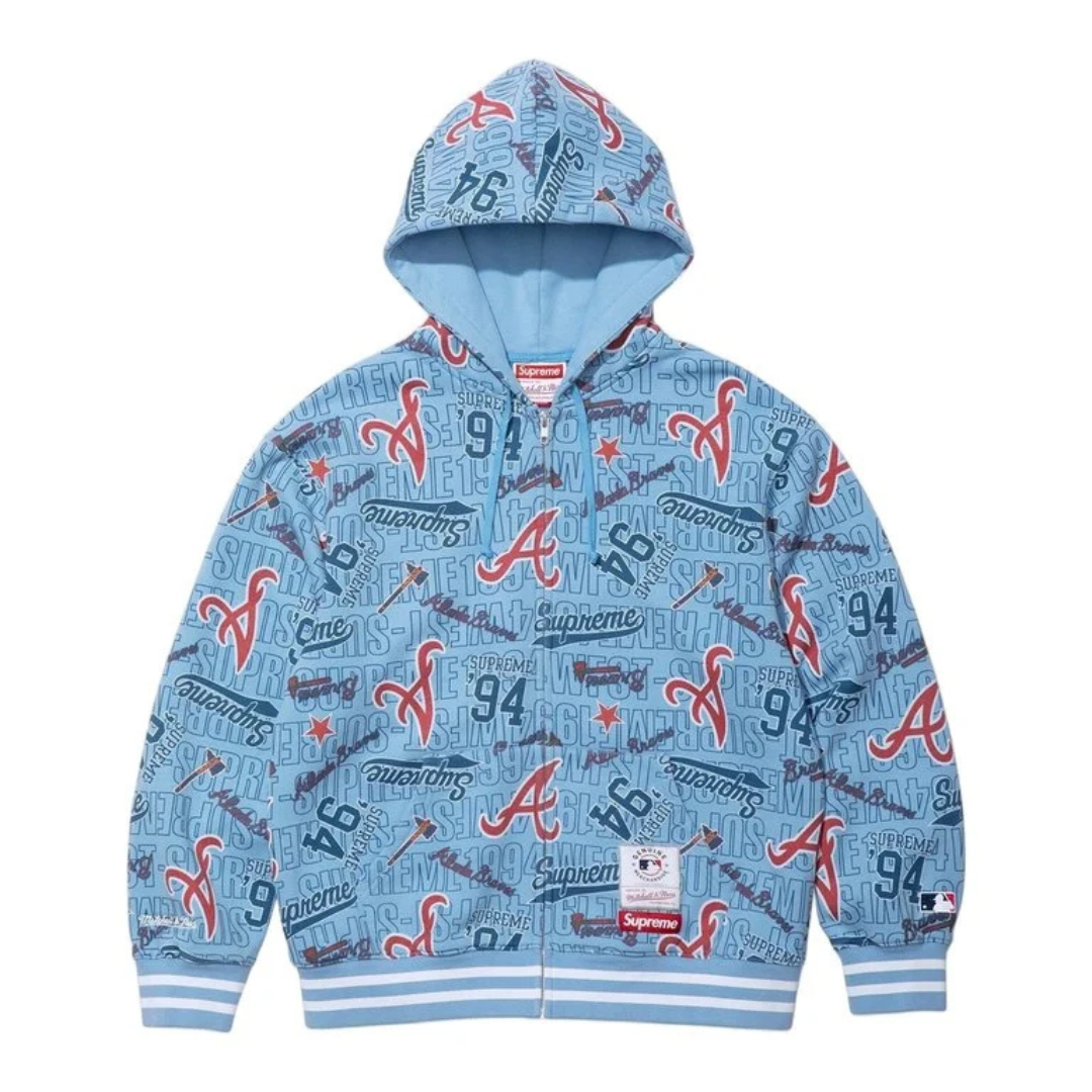 Supreme Mitchell & Ness Teams Zip Up Hoodie (Braves)