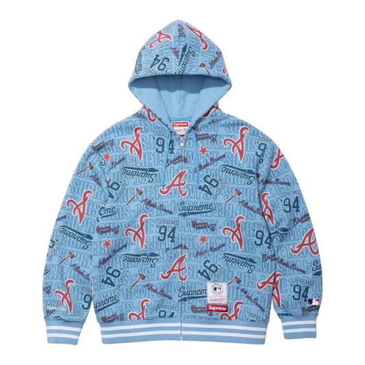 Supreme Mitchell & Ness Teams Zip Up Hoodie (Braves)