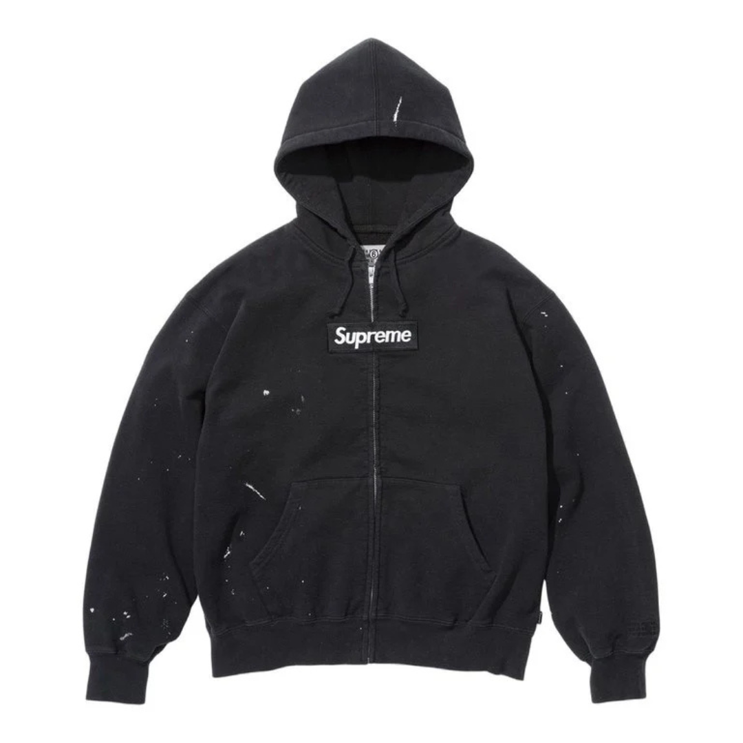 Supreme MM6 Maison Margiela Box Logo Zip Up Hoodie (Black)
