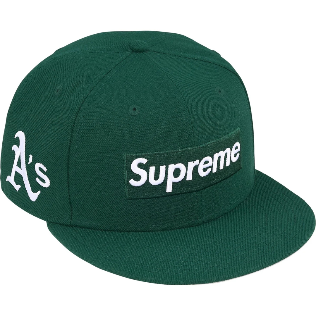 Supreme x New Era MLB Teams Box Logo Fitted Hat (Green)(Oakland A's)