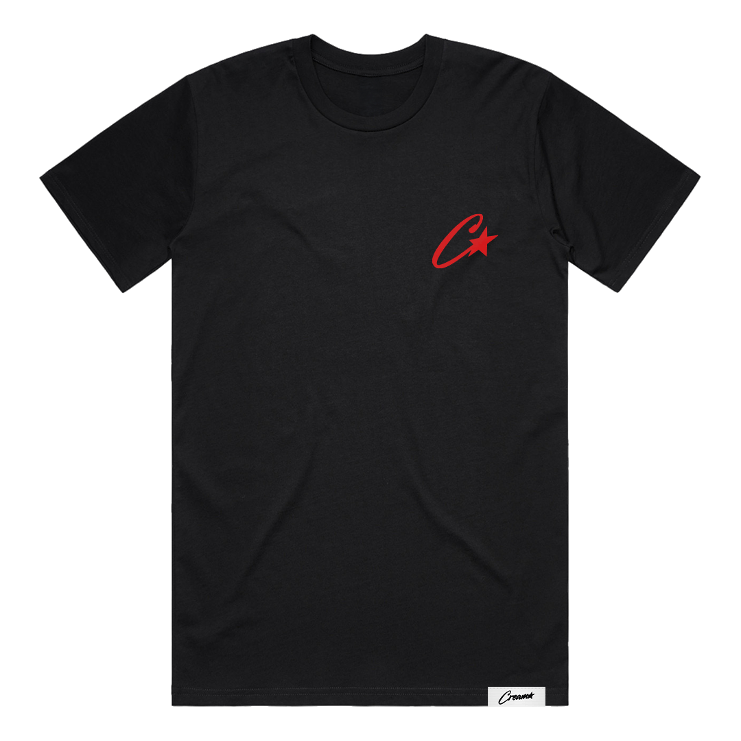 Cream Overlapping Logo Tee (Black)