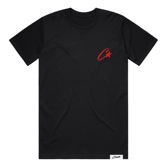 Cream Overlapping Logo Tee (Black)