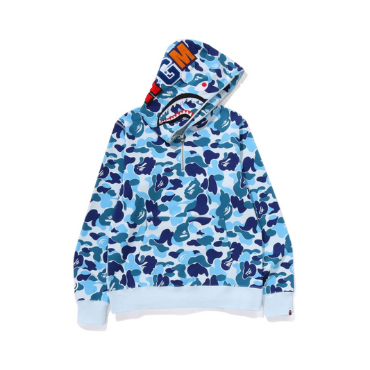 Bape ABC Camo Shark Half Zip Pullover Hoodie (Blue)