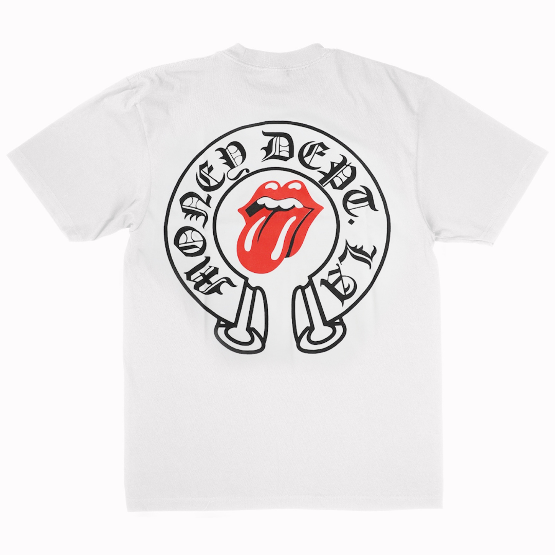 Money Dept Red Rolling Stone Tee (White)