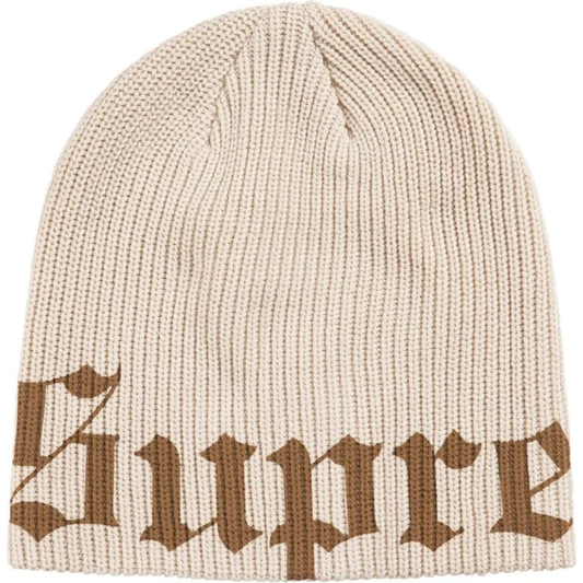 Supreme Old English Printed Beanie (SS26)(Brown)