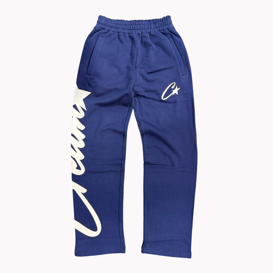 Cream Classic Logo Sweatpants (Navy)