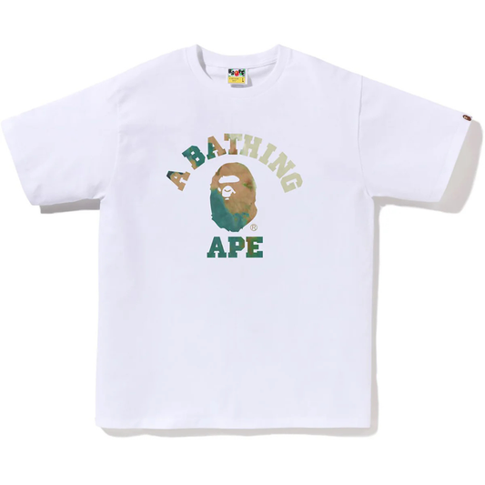 Bape Tie Dye College Tee (White/Beige)