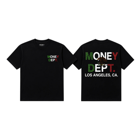 Money Dept Mexico Rhinestone Classic Tee (Black)