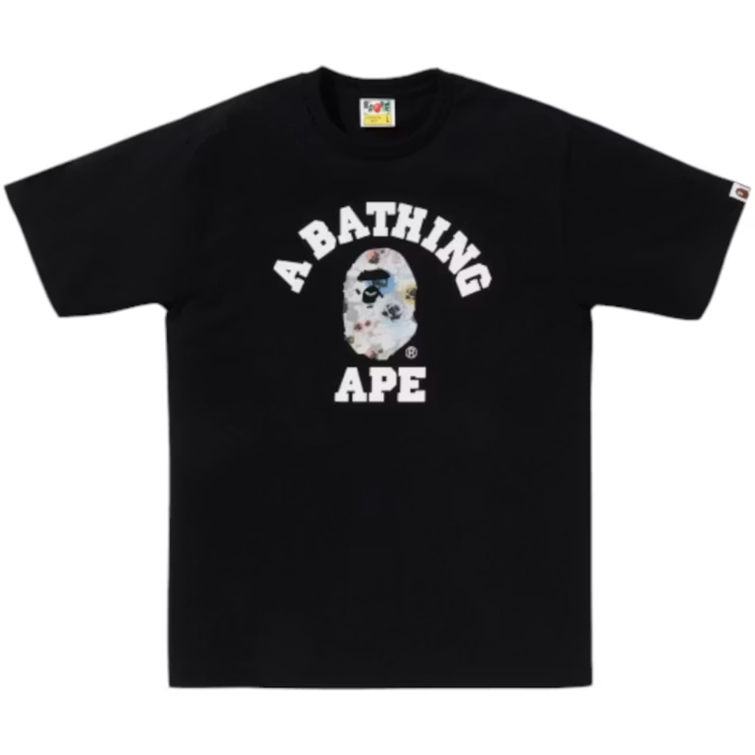 Bape Floral Camo College Tee (Black)