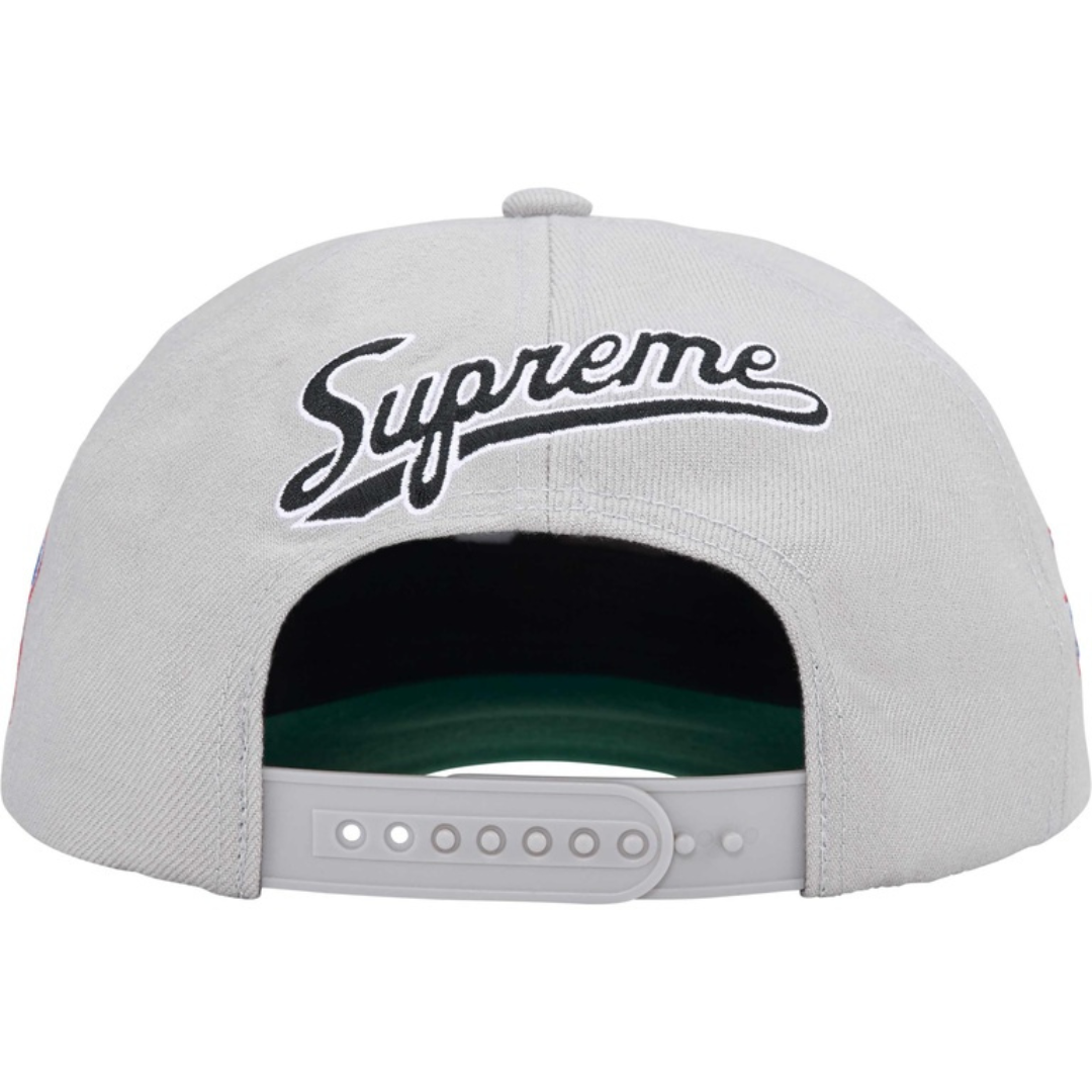 Supreme World Famous S Logo 6 Panel Hat (Grey)