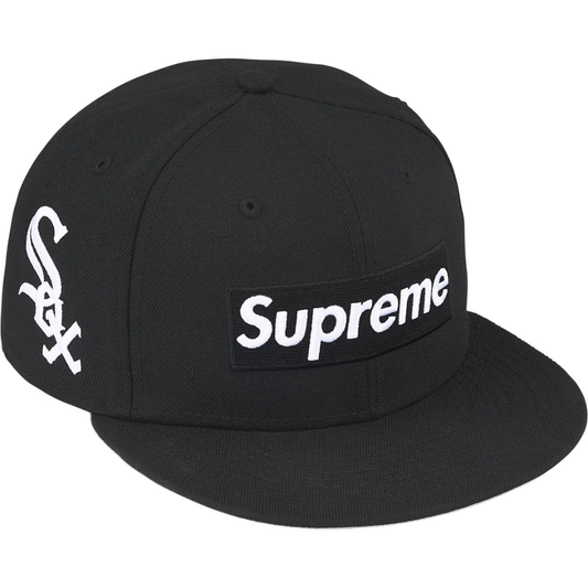 Supreme x New Era MLB Teams Box Logo Fitted Hat (Black)(Chicago White Sox)