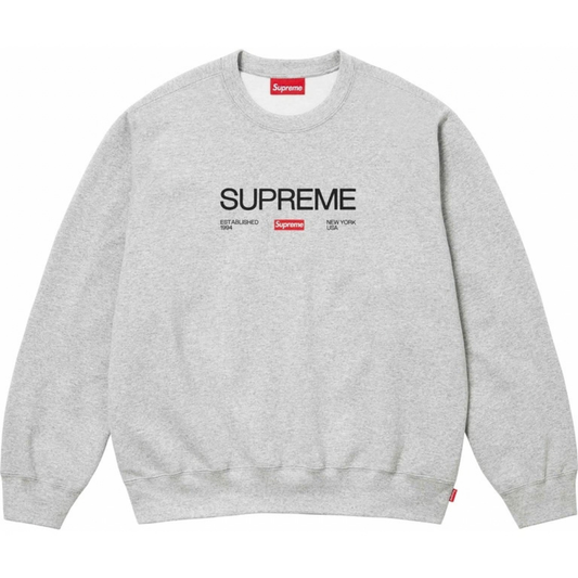 Supreme Established Crewneck (Heather Grey)(SS24)
