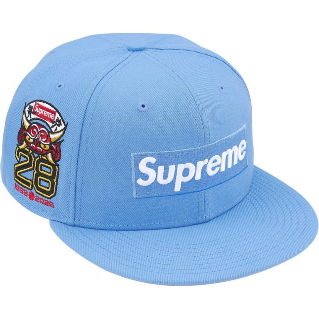 Supreme x New Era Shop Box Logo 59Fifty Fitted Hat (Light Blue)