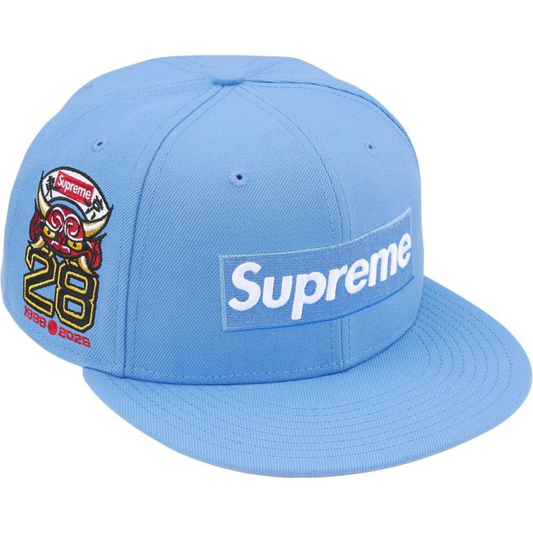 Supreme New Era Shop Box Logo Fitted Hat (Light Blue)
