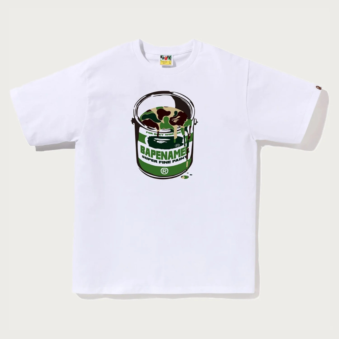 Bape ABC Camo Paint Can Tee (White/Green)