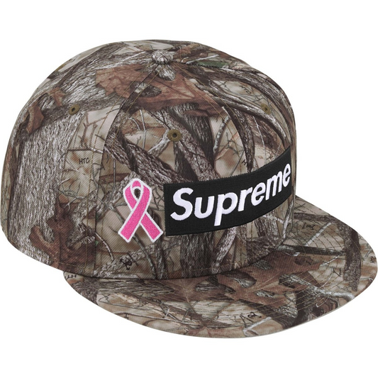 Supreme x New Era Breast Cancer Awareness Box Logo Fitted Hat (Camo)