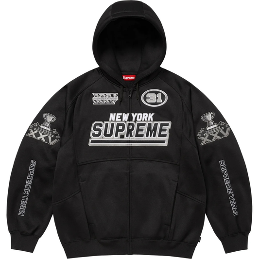 Supreme Football Zip Up Hooded Sweatshirt (FW25)(Black)