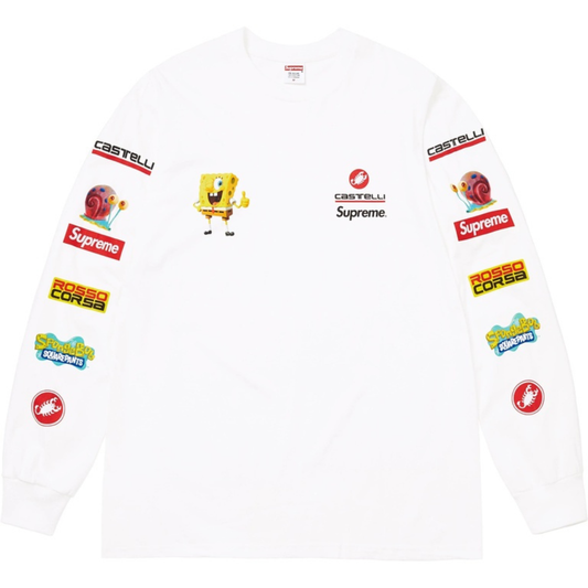 Supreme SpongeBob/Castelli Racing L/S Tee (White)
