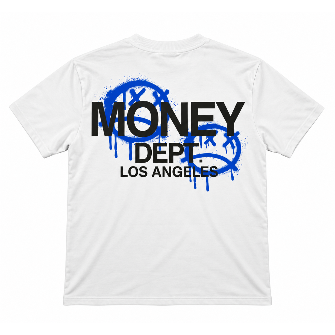 Money Dept Face Tee (White/Royal Blue)