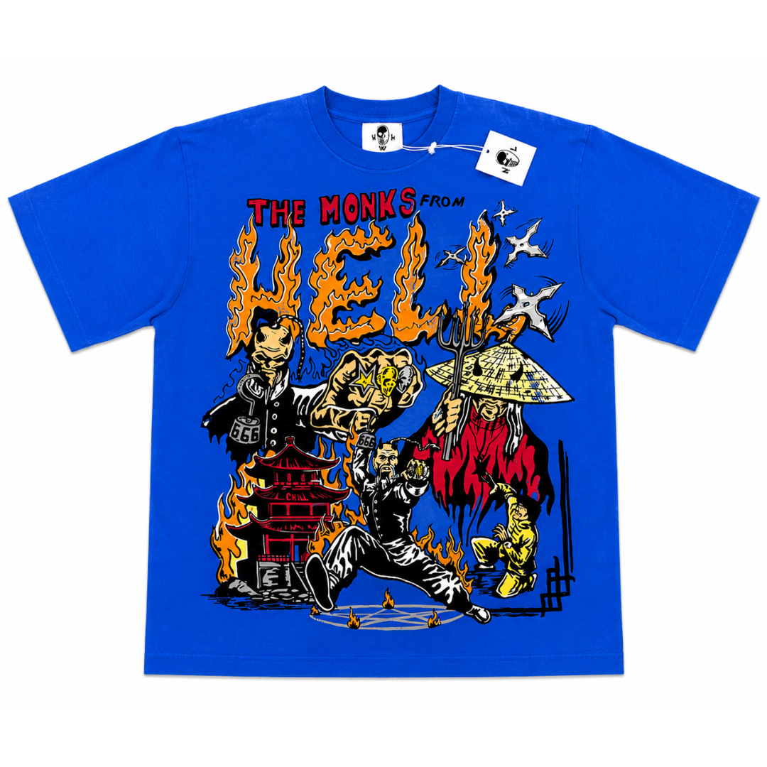 Warren Lotas Monks From Hell Tee (Blue)