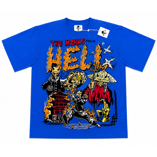 Warren Lotas Monks From Hell Tee (Blue)