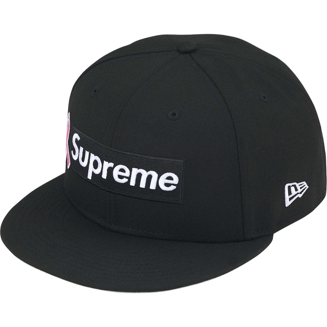 Supreme x New Era Breast Cancer Awareness Box Logo Fitted Hat (Black)