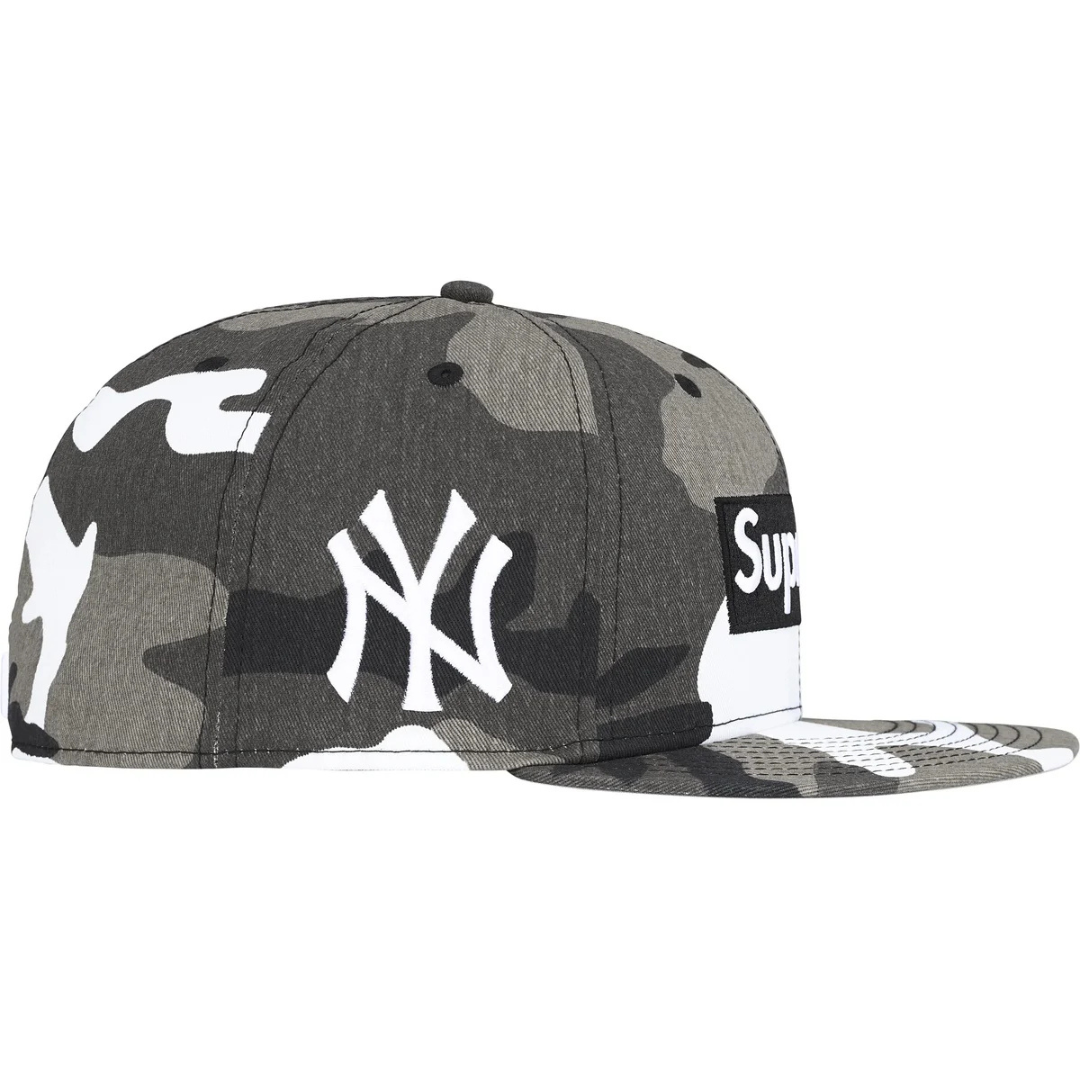 Supreme x New Era MLB Teams Box Logo Fitted Hat (Snow Camo)(New York Yankees)