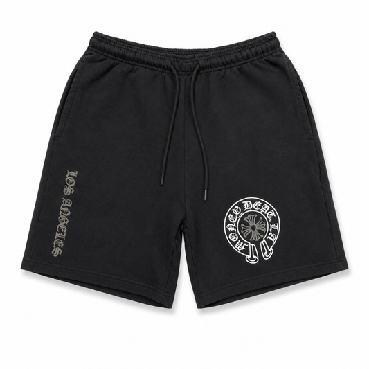 Money Dept Old English Puff Print Shorts (Black)