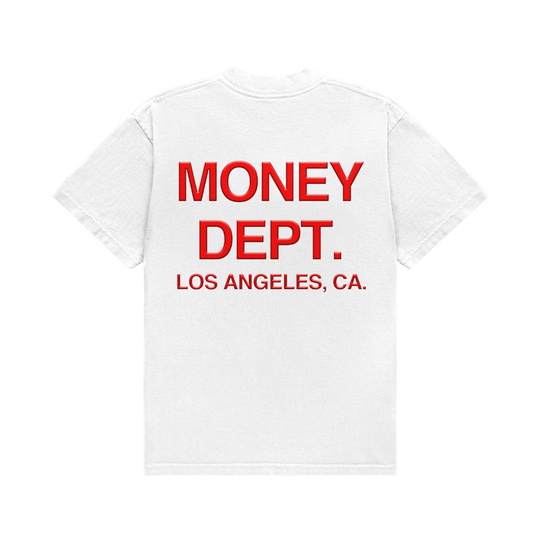 Money Dept Puff Print Tee (White/Red)