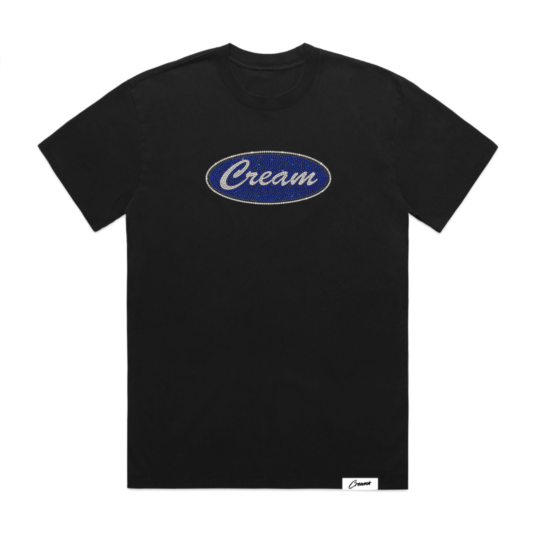 Cream Girl Rhinestone Tee (Black)