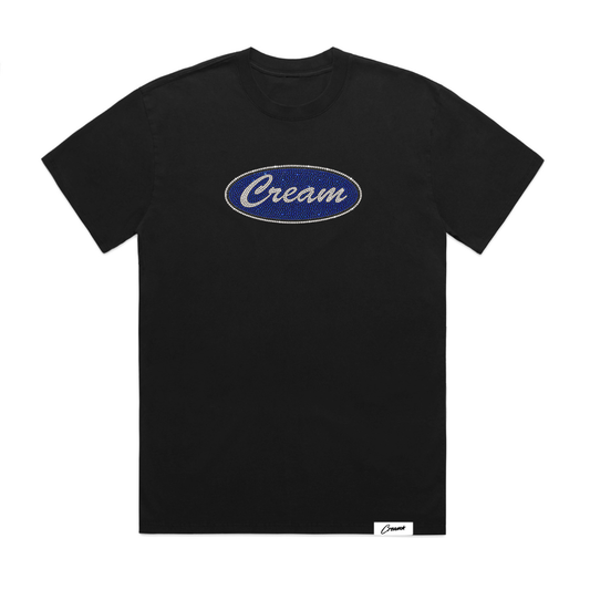 Cream Girl Rhinestone Tee (Black)