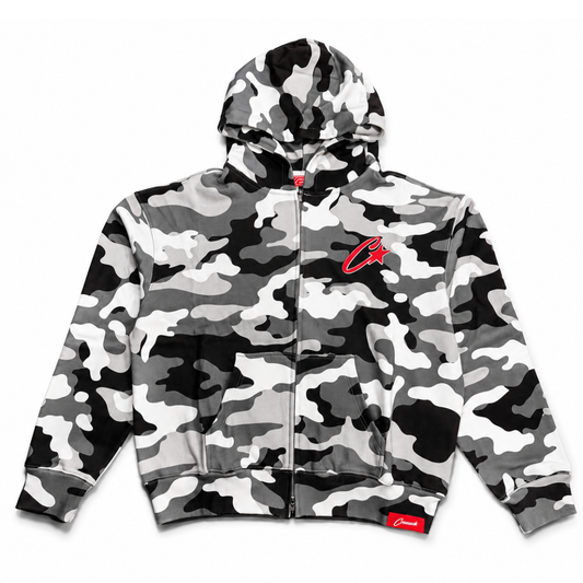 Cream Star Logo Zip Up Hoodie (Camo)