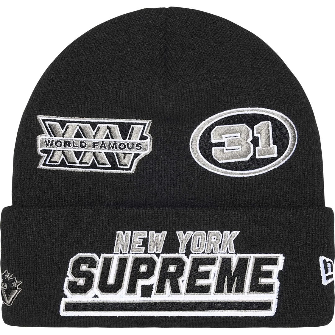 Supreme New Era Football Beanie (Black)