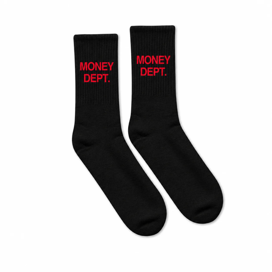Money Dept Classic Logo Socks (Black/Red)