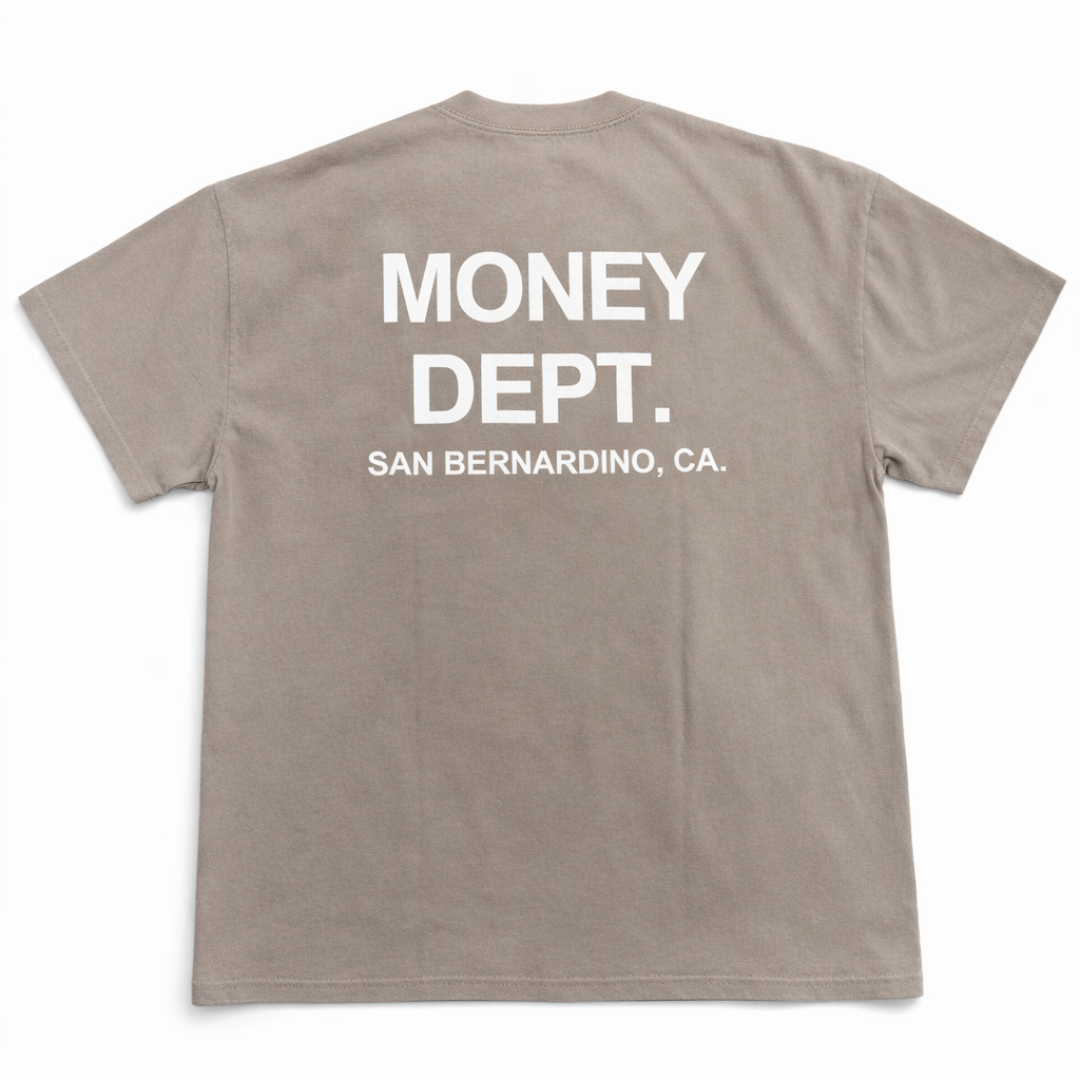 Money Dept x San Bernardino Puff Print Tee (Washed Grey)