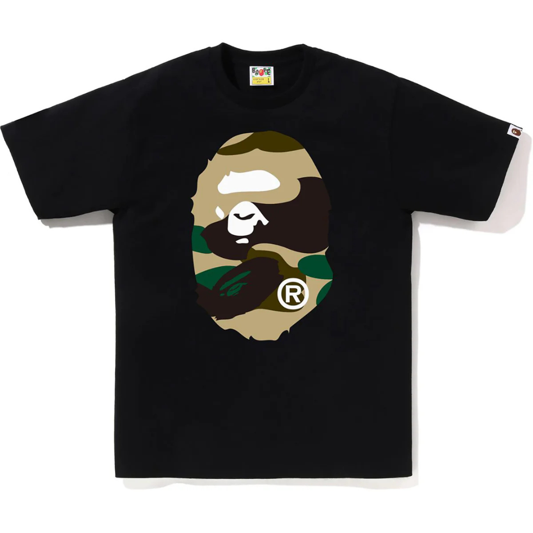 Bape Giant 1st Camo Big Ape Head Tee (Black/Yellow)