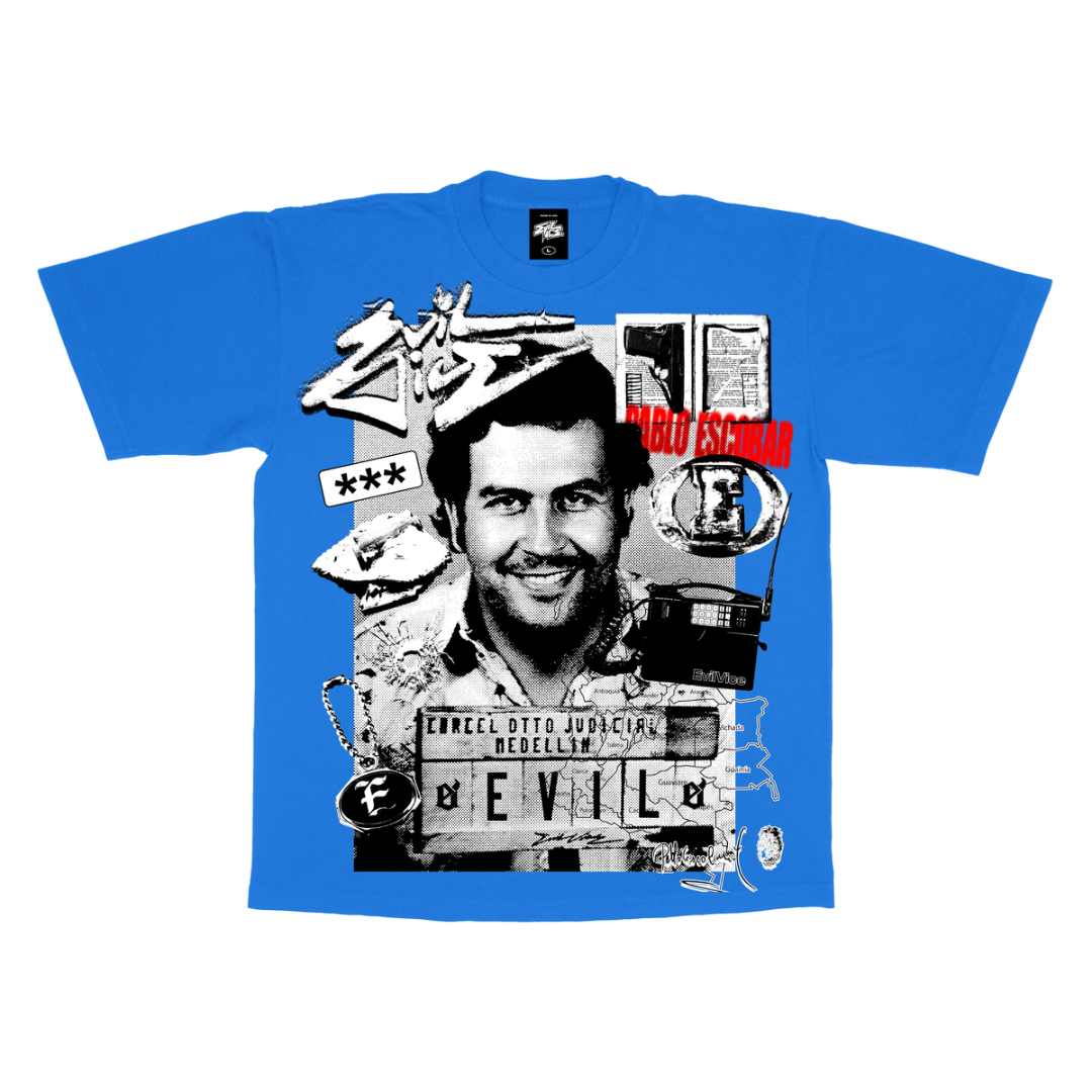 Evil Vice Evil Vice Pablo Tee (Blue) – Cream SB