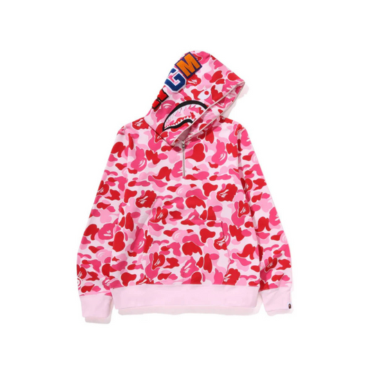 Bape ABC Camo Shark Half Zip Pullover Hoodie (Pink)