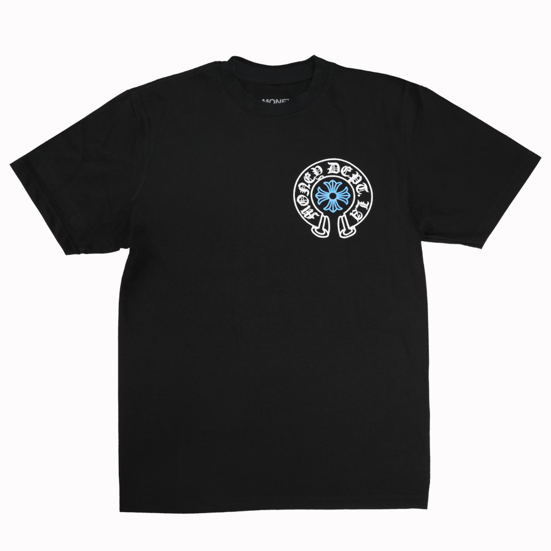 Money Dept Old English Tee (Black/Royal Blue)