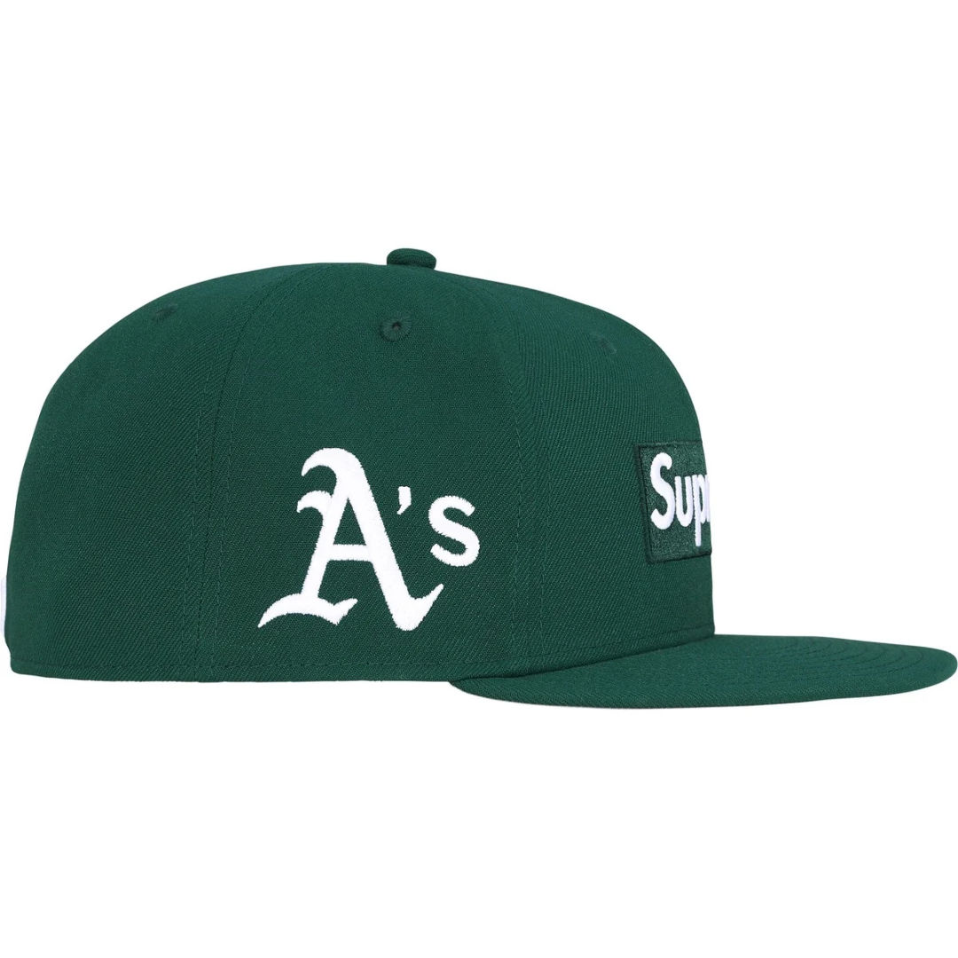 Supreme x New Era MLB Teams Box Logo Fitted Hat (Green)(Oakland A's)