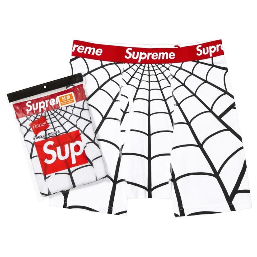 Supreme Hanes Spider-Man Boxer Briefs (2 Pack)(White)